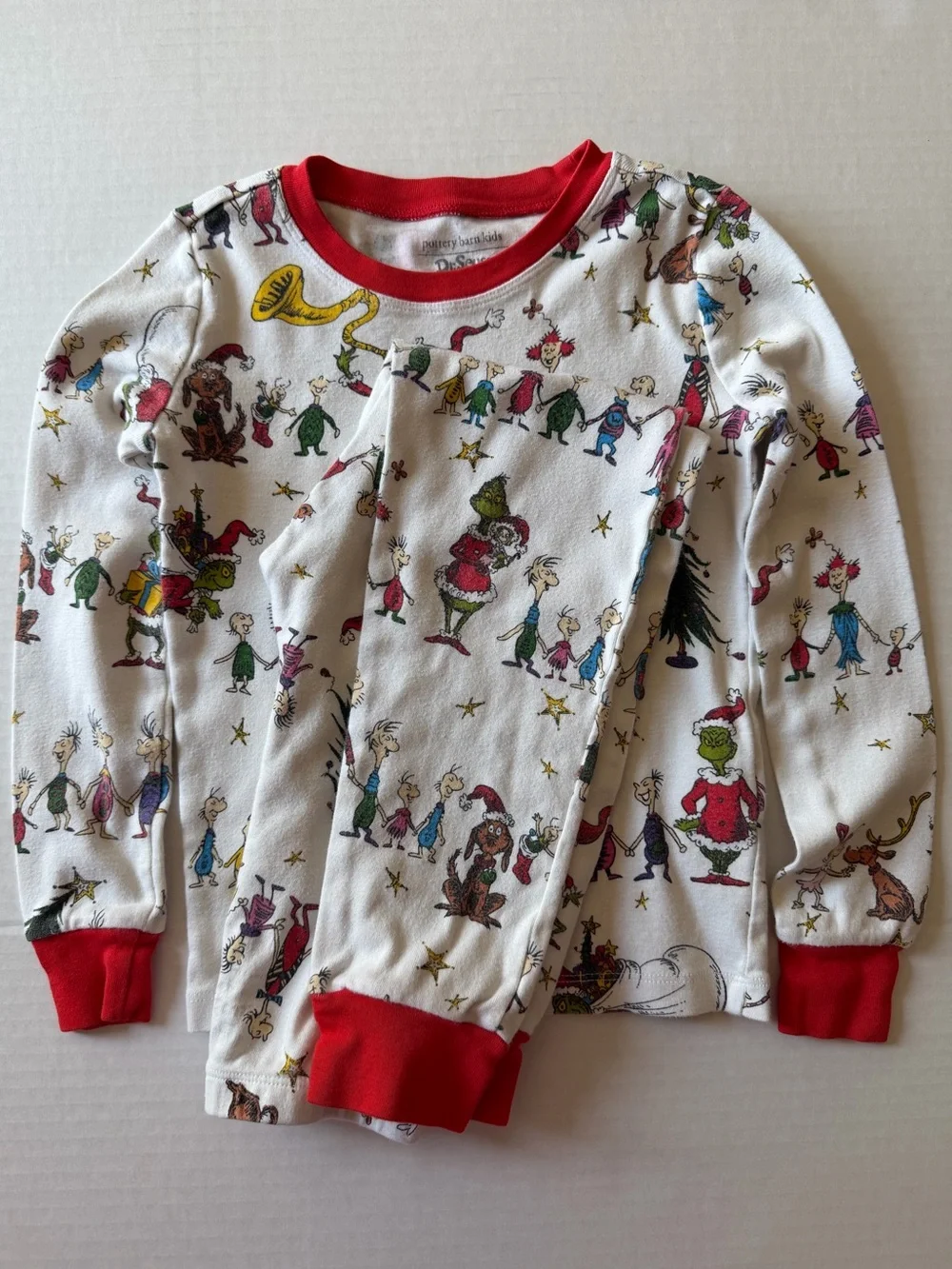 Pottery Barn Kids x Dr. Seuss Grinch Christmas Pajamas Size 8